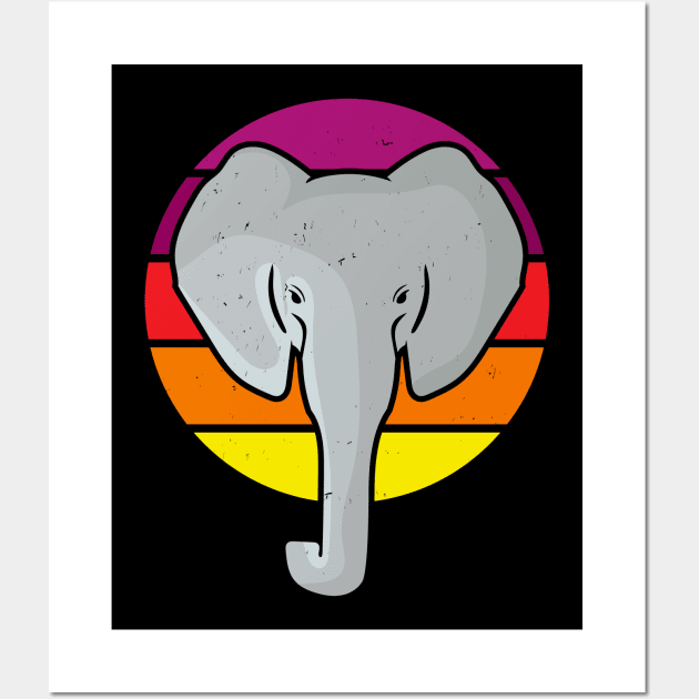 Elephant Vintage Retro Africa Animals Wall Art by Foxxy Merch